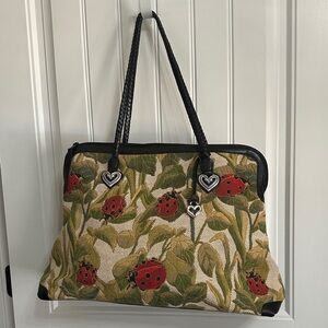 Vintage Brighton Tapestry Ladybug Travel Duffel Bag